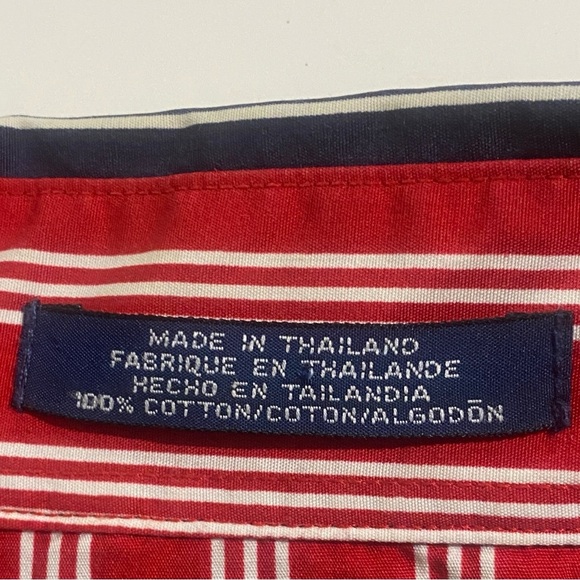 Tommy Hilfiger Men's Large Blue & White Striped Dress Shirt - Picture 12 of 12